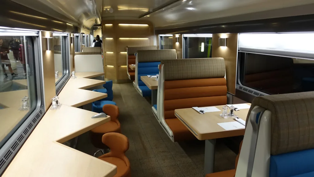 club car in the caledonian sleeper train